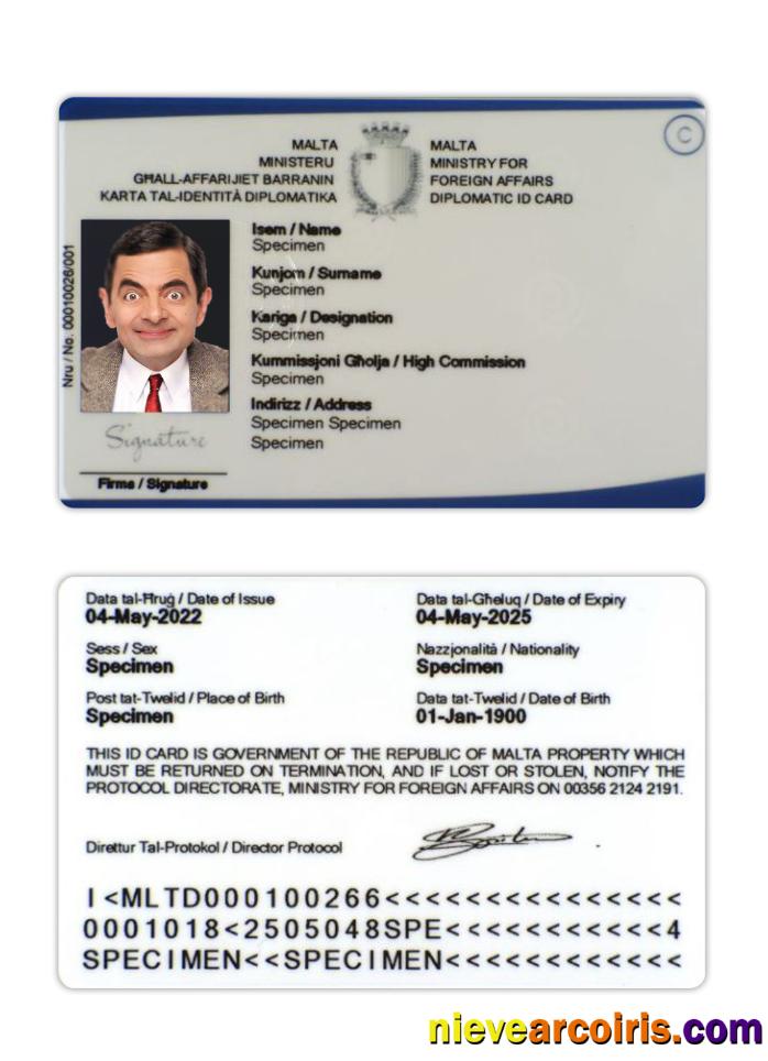 Malta diplomatic ID card